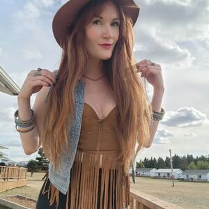 Spirit Brown Fringe Tank Top